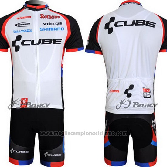2011 Abbigliamento Ciclismo Cube Nero e Bianco Manica Corta e Salopette